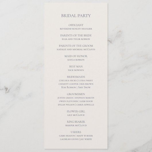 Spring Wildflower | Programma voor onzin Programmakaart (Achterkant)