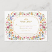 Spring Wildflower Quinceanera Mis Quince Anos RSVP Informatiekaartje (Voorkant)