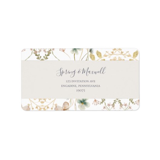 Spring Wildflower | RSVP-adres Wit Weddenschap Etiket (Voorkant)