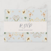 Spring Wildflower | RSVP-Briefkaart met blauwe men Briefkaart (Voorkant)