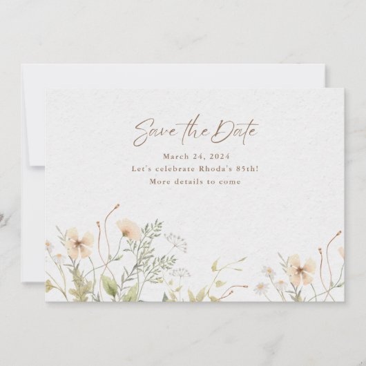Spring Wildflower Save The Date (Voorkant)