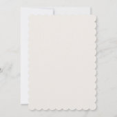 Spring Wildflower Scalloped White Casual Wedding Kaart (Achterkant)