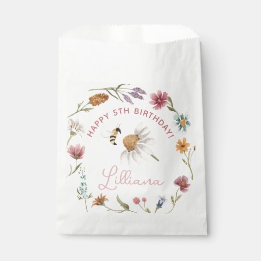 Spring Wildflower Verjaardagsfeest Bedankzakje (Voorkant)