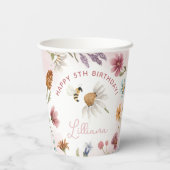 Spring Wildflower Verjaardagsfeestje Papier Cups Papieren Bekers (Achterkant)