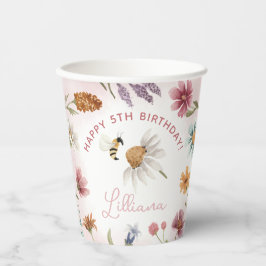 Spring Wildflower Verjaardagsfeestje Papier Cups Papieren Bekers