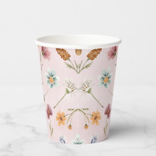 Spring Wildflower Verjaardagsfeestje Papier Cups Papieren Bekers (Rechts)