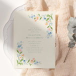 Spring Wildflower Watercolor Floral Bridal Shower Kaart<br><div class="desc">This bridal shower invitation features delicate spring wildflowers arranged in a soft garden-style border. The light botanical florals and airy layout create a romantic design that feels perfect for a spring celebration. Ideal for hosting a garden bridal shower, brunch, or afternoon gathering with friends and family. Personalize the details with...</div>