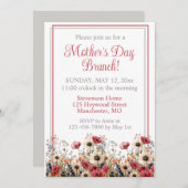 Spring Wildflower Waterverf Moederdag Brunch Kaart (Voorkant / Achterkant)