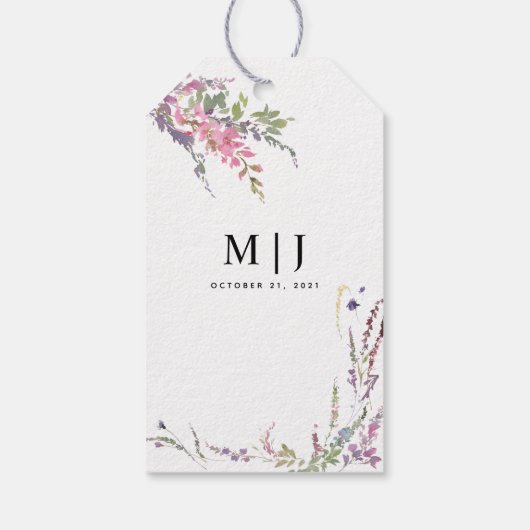 Spring Wildflower Weddenschap Bedankt Cadeaulabel (Achterkant)