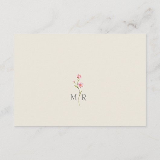 Spring Wildflower Wedding Details Behuizing Kaart (Achterkant)