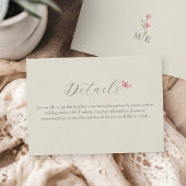 Spring Wildflower Wedding Details Behuizing Kaart
