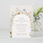 Spring Wildflower Wedding Kaart (Staand voorkant)