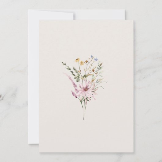 Spring Wildflower Wedding Kaart (Achterkant)