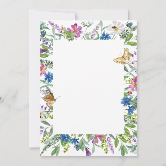 Spring Wildflower Wedding Kaart (Achterkant)