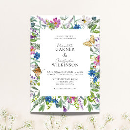Spring Wildflower Wedding Kaart