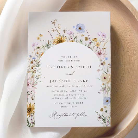 Spring Wildflower Wedding Kaart