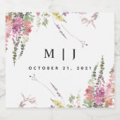 Spring Wildflower Wedding Likeurfles Etiket (Enkel label)