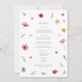 Spring Wildflower Wedding Menu Kaart (Voorkant)