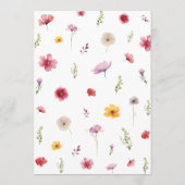 Spring Wildflower Wedding Menu Kaart (Achterkant)