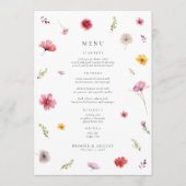 Spring Wildflower Wedding Menu Kaart (Voorkant)