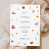 Spring Wildflower Wedding Menu Kaart