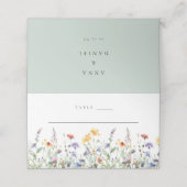 Spring Wildflower Wedding Plaatskaartje (Buitenkant ongevouwen)