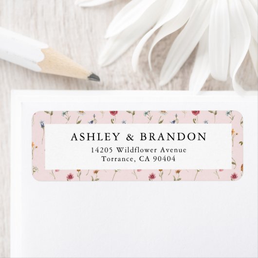 Spring Wildflower Wedding Return Address Labels (Insitu)
