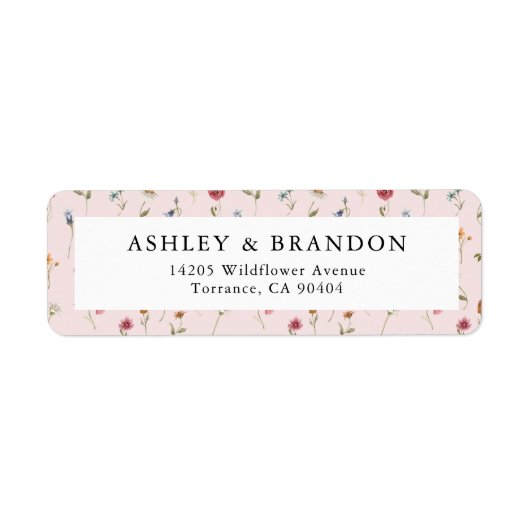 Spring Wildflower Wedding Return Address Labels (Voorkant)