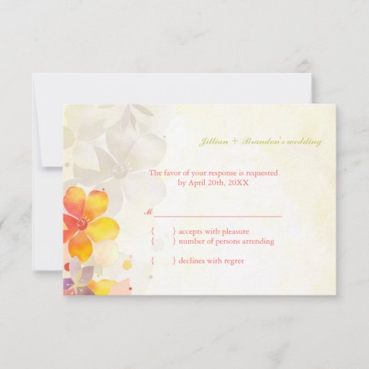 Spring Wildflower Wedding RSVP-kaart RSVP Kaartje (Voorkant)