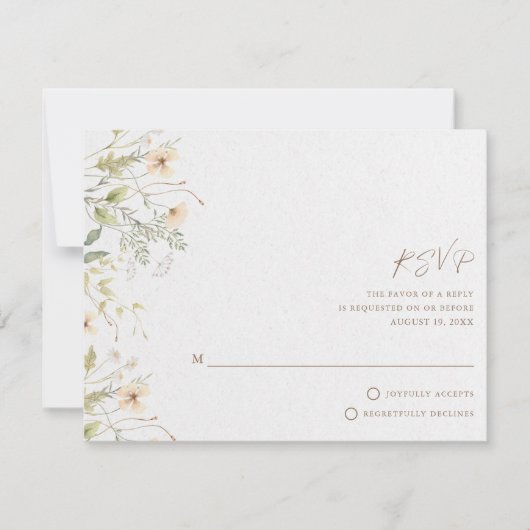 Spring Wildflower Wedding RSVP Kaartje (Voorkant)