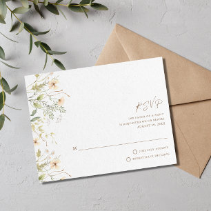 Spring Wildflower Wedding RSVP Kaartje