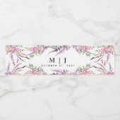 Spring Wildflower Wedding Waterfles Etiket (Enkel label)