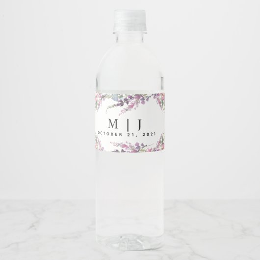 Spring Wildflower Wedding Waterfles Etiket (Voorkant)