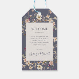 Spring Wildflower | Welkom Paarse bruiloft Dusty Cadeaulabel