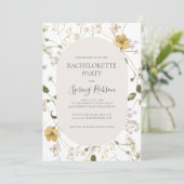 Spring Wildflower | White Bachelorette Party Kaart (Staand voorkant)