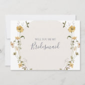 Spring Wildflower | White Bridesmaid proposal card Kaart (Voorkant)