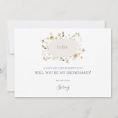 Spring Wildflower | White Bridesmaid proposal card Kaart (Achterkant)
