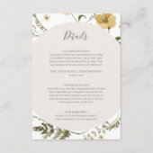 Spring Wildflower | White Details Enclosure Card Informatiekaartje (Voorkant)