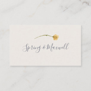 Spring Wildflower White Flat Wedding Place Card Plaatskaartje