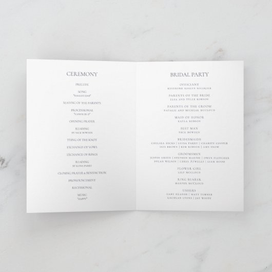 Spring Wildflower | White Folded Wedding Programme Programma (Binnen)