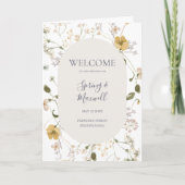 Spring Wildflower | White Folded Wedding Programme Programma (Voorkant)
