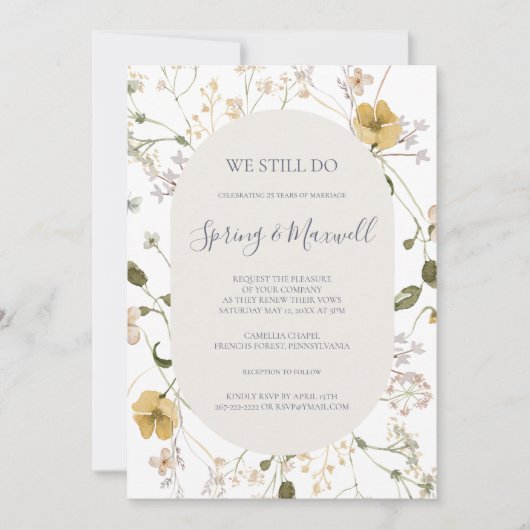 Spring Wildflower | White we Do Vow Renewal Kaart (Voorkant)