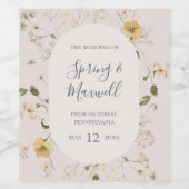 Spring Wildflower | Wijnlabel voor blinden Wijn Etiket (Enkel label)
