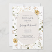 Spring Wildflower | Wit repetitief diner Kaart (Voorkant)