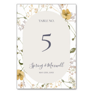 Spring Wildflower Wit-tabelnummer Kaart