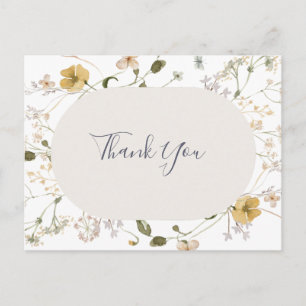 Spring Wildflower   Witte bruiloft Hartelijk dank Briefkaart