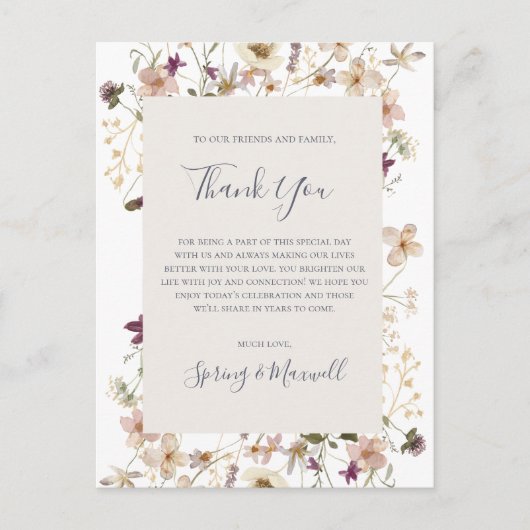 Spring Wildflower | Witte kaart voor het ontvangen (Voorkant)