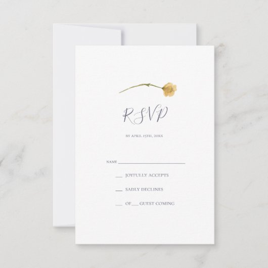 Spring Wildflower | Witte RSVP-kaart RSVP Kaartje (Voorkant)