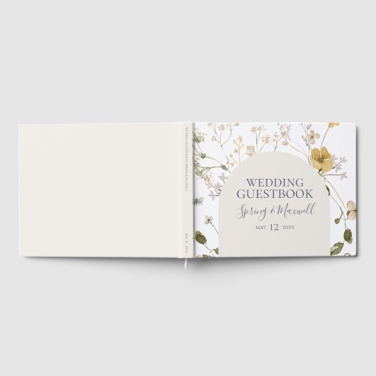 Spring Wildflower | Witte weddenschappen Gastenboek (Volledig)