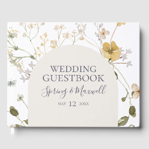Spring Wildflower Witte weddenschappen Gastenboek